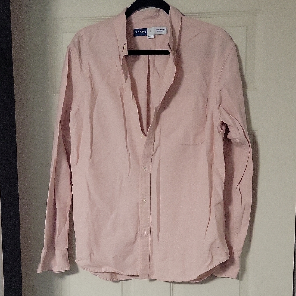 Old Navy Men's Light Pink Casual Shirt 100% Cotton